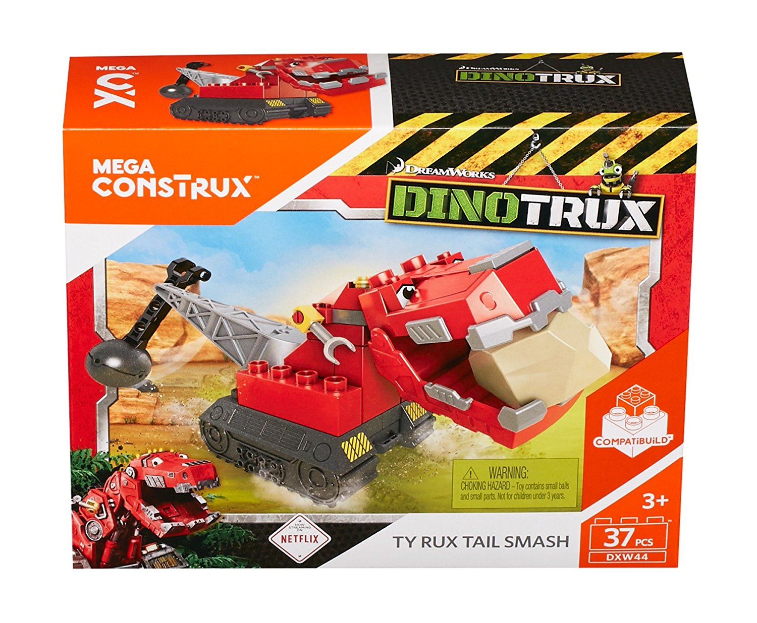 Dinotrux T-Rux Konstruktionsspielzeug Mattel Mega Bloks DXW44 Anführer Dinos 