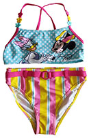 Disney Minnie Maus Daisy Duck Badeanzug Bikini 2-teilig Türkis Rosa mit Punkten für Kinder Gr. 128