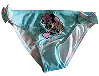 Disney Minnie Mouse Badehose, Badeslip, Bikinihose mit Muscheln für Kinder Türkis Gr. 116