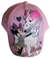 Disney Minnie Mouse Kappe Basecap Mütze Minnie mit Pony, Glitzer für Kinder rosa Größe 48