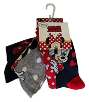Disney Minnie Mouse Socken 3 Paar Strümpfe Socken für Kinder, Mädchen grau blau rot, Größe 23/26