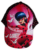Miraculous Ladybug Baseballkappe Mütze für Mädchen, schwarz-pink gepunktet, Gr. 54