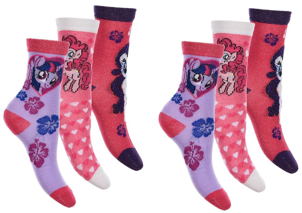 My Little Pony 6er Pack Socken mit Pinkie Pie, Rarity, Twilight Sparkle 27/30