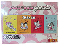 LUPU 1007 Panorama Puzzle Liebe ist 1000 Teile, 4 Cartoons, 4 Mottos