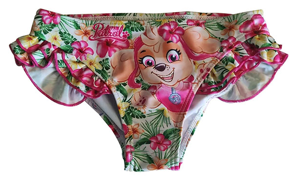 Paw Patrol Skye Everest Badeslip, Bikinihose tropische Blumen für Mädchen Gr. 114 cm