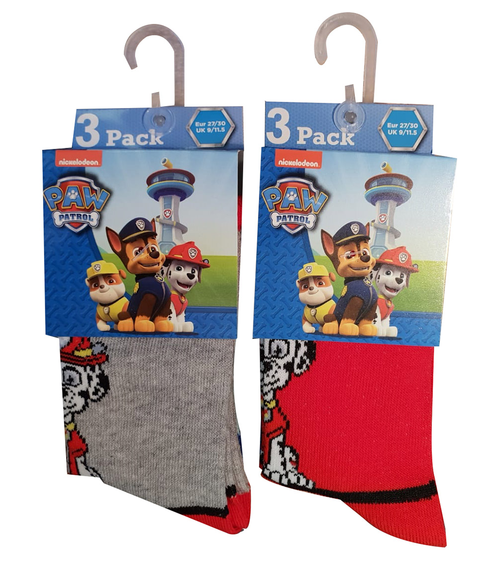 Paw Patrol Socken Chase, Marshall & Rubble 6er Pack für Jungen (Auswahl)