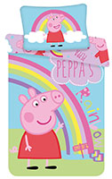 Peppa Wutz kuschelweiche Kinderbettwäsche 100 x 135 cm Bettdecke, 40 x 60 cm Kopfkissen 100% Baumwolle