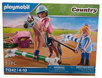 Playmobil Country Reitunterricht, 37 Teile, Reit und Spring-Set mit Pferd, Reiterin und Hindernissen, 71242
