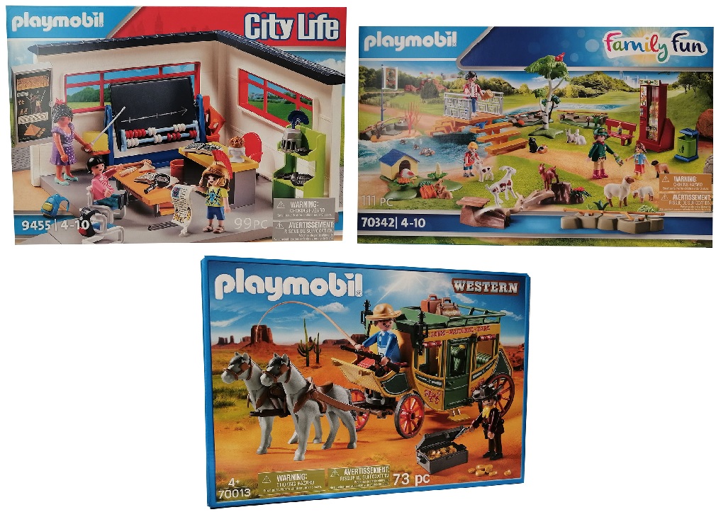 Playmobil Spiel-Set City Life 9455 Klassenzimmer oder Family Fun 70342 Streichelzoo oder Western 70013 Pferdekutsche, Sammelfiguren (Auswahl)