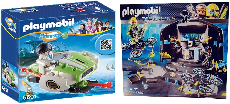 Playmobil 6691 9250 Actionfiguren Skyjet und Doktor Drones Kommandozentrale Geschenk-Set