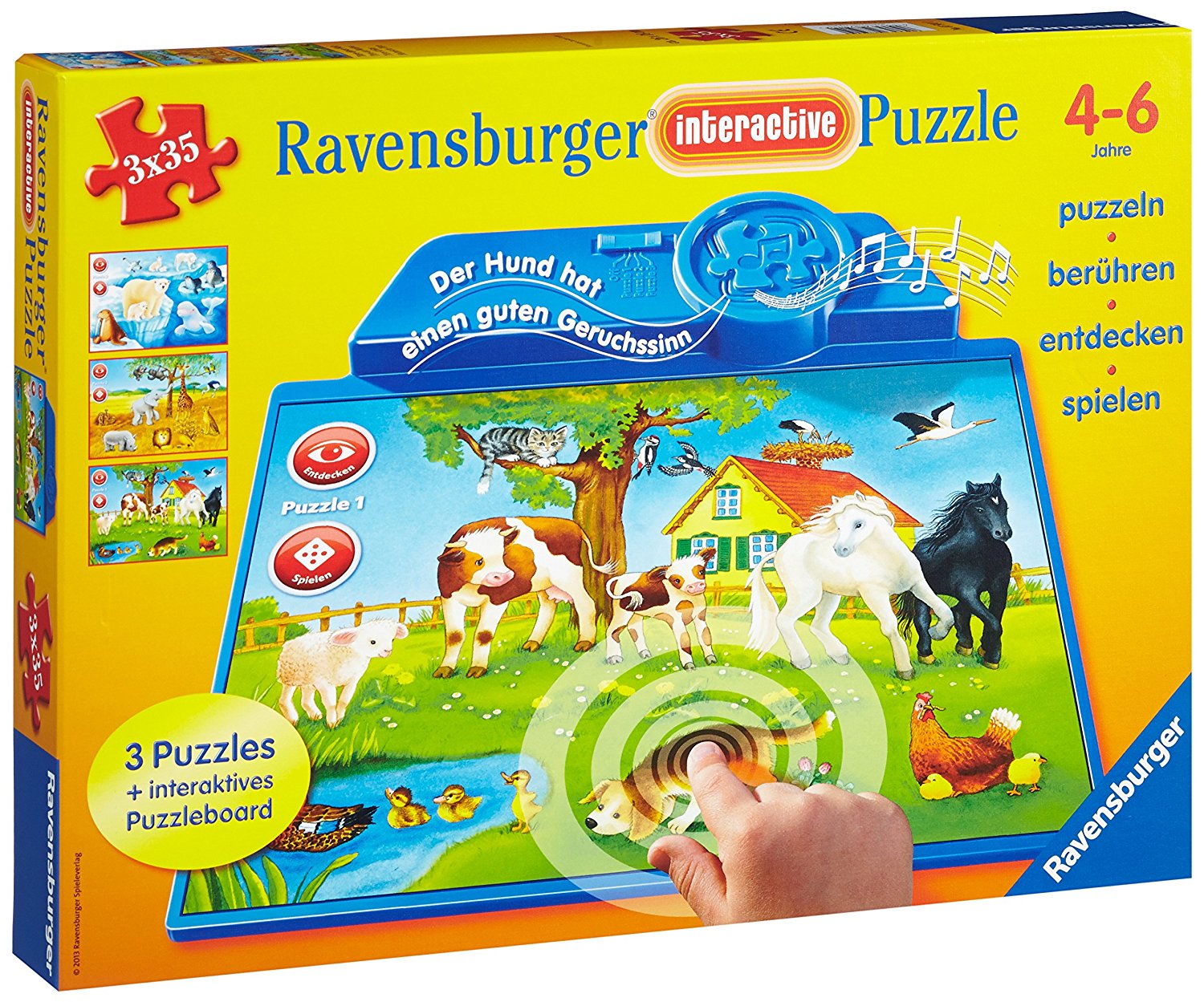 Ravensburger 07501 - Tiere dieser Welt - interactive Puzzle, 3 x 35 Teile
