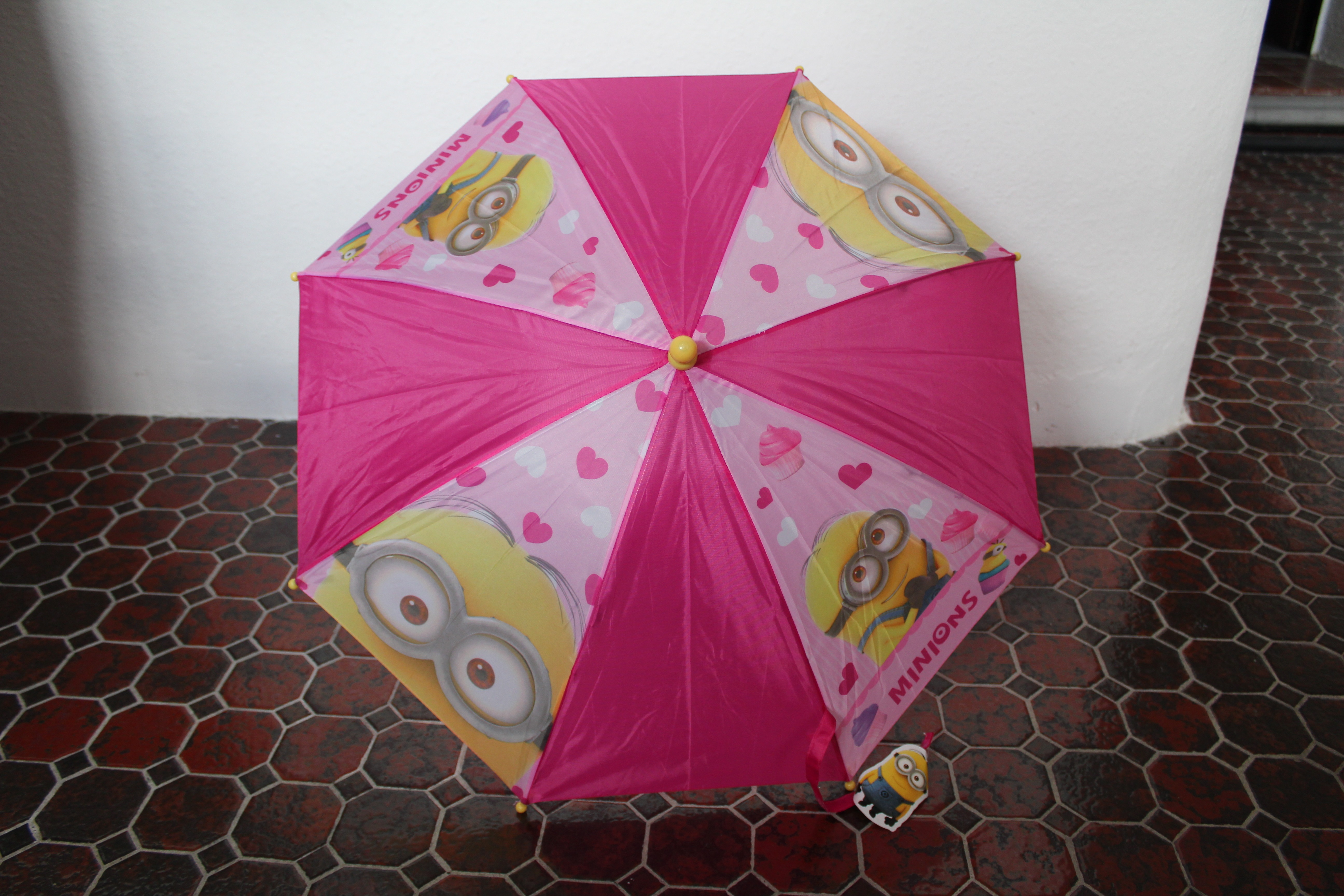 Regenschirm Minions in Rosa