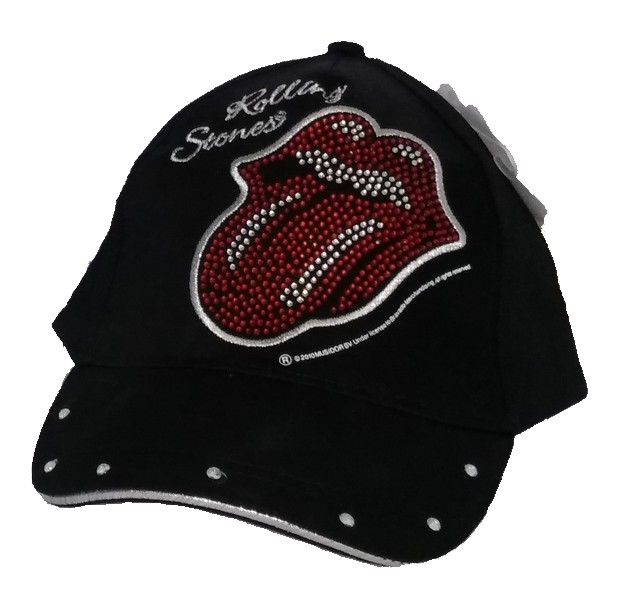 Rolling Stones Kappe, Baseball Cap, Schirmmütze für Kinder, mit Klettverschluss verstellbar Schwarz Größe 52