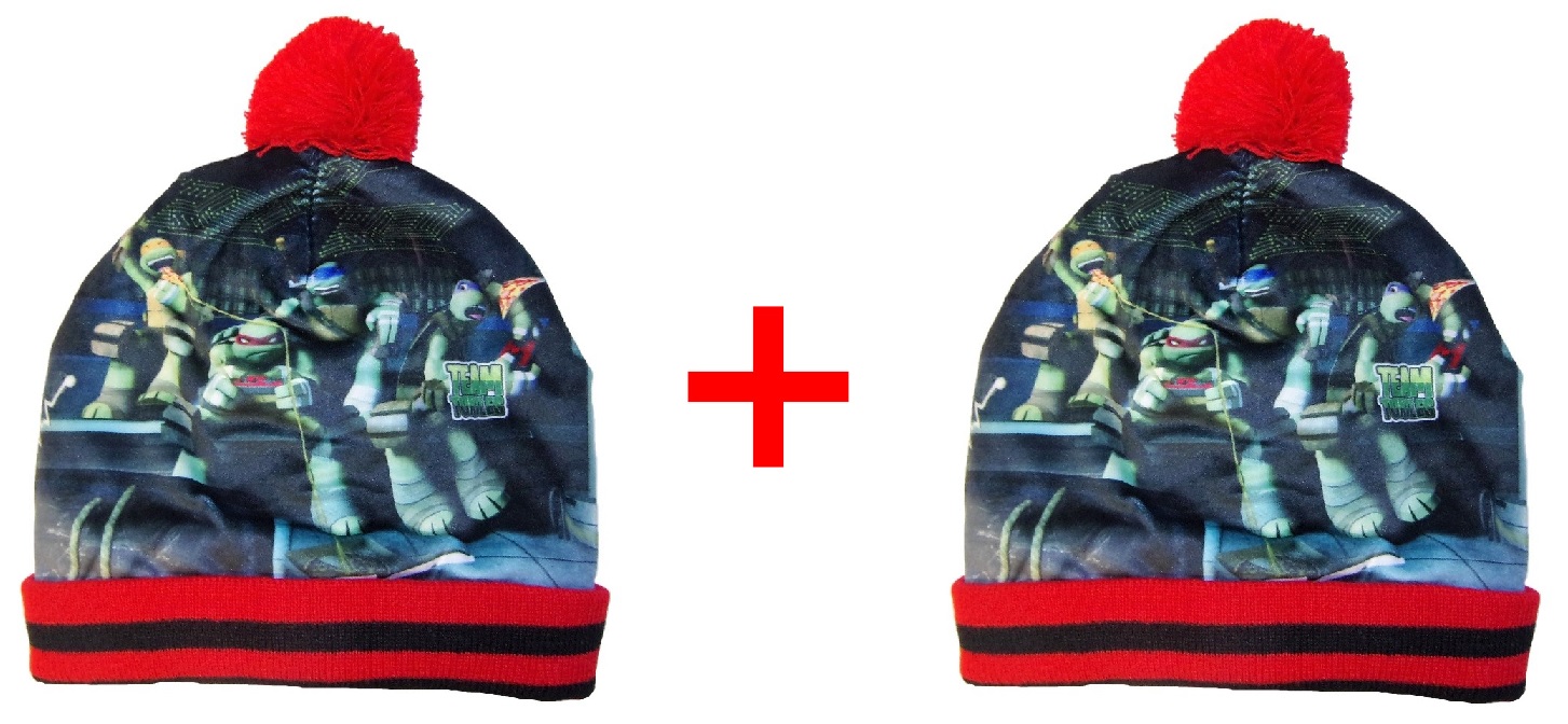 2er-Set Teenage Mutant Ninja Turtles Mütze-Handschuh Set Rot, Größe 52 und 54, Wintermode, Kindermode