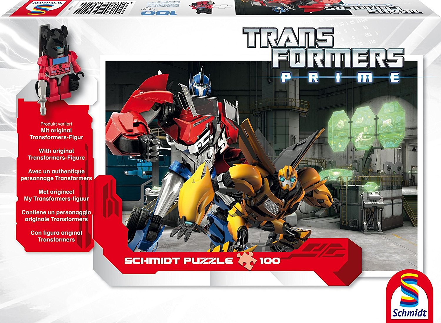 Schmidt Spiele 56052 - Hasbro, Transformers, Bumblebee und Optimus Prime, 100 Te