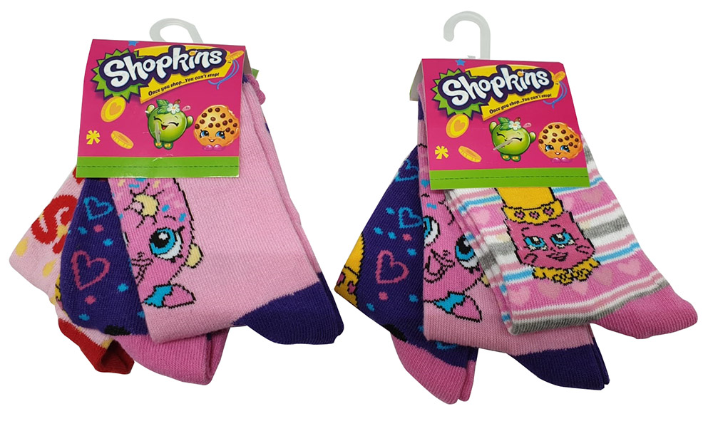 Shopkins Mädchen Socken 6er Pack Mehrfarbig in versch. Größen (Auswahl)