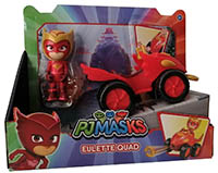 Simba PJ Masks 109402423 Eulette Superheldin bewegliche Spielfigur 8 cm mit Quad mit Greifhaken automatisch rückziehbar 13 cm rot