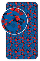 Kinder Bettlaken Spannbetttuch Spider-Man Go Spidey! Superheld Spiderman Spinnennetze blau 90x200 + 25 cm 100% Baumwolle