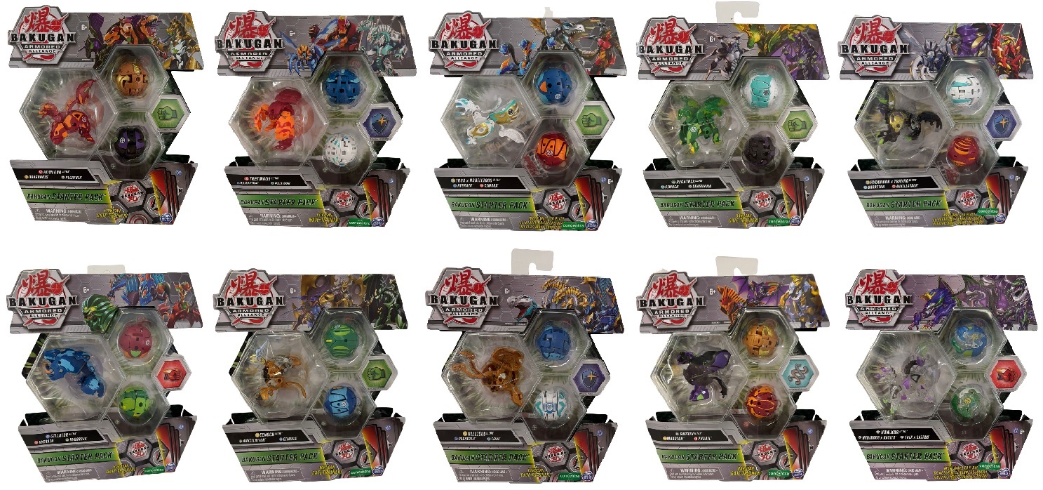 Spin Master Bakugan Armored Alliance Actionfiguren mit BakuCores Charakterkarten, Fähigkeitskarten, Starter Pack, Auswahl