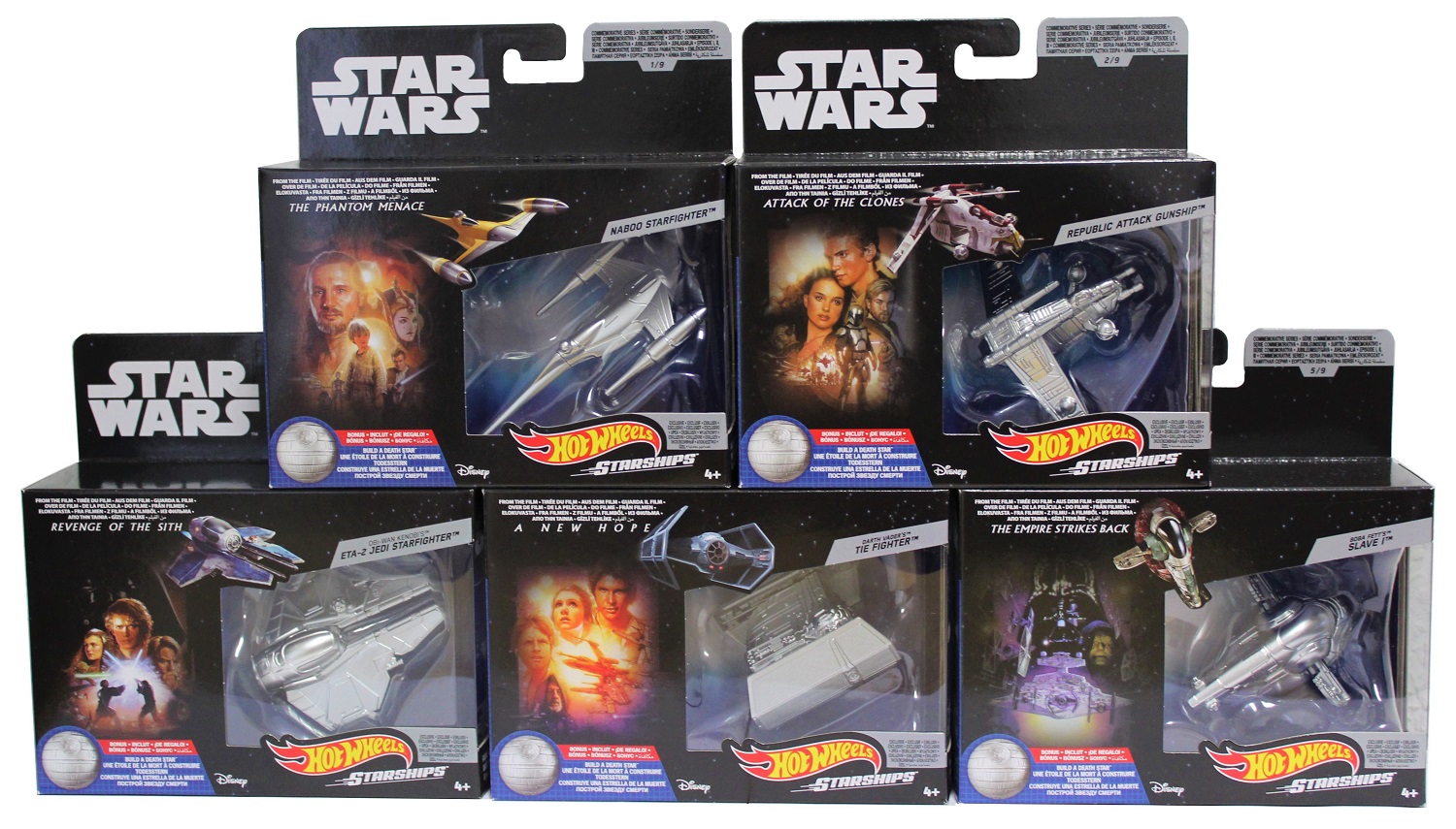 Star Wars Hot Wheels Starships Raumschiffe 5er Set A