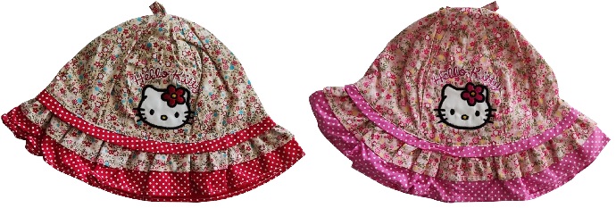 Hello Kitty Mädchen Sonnenhut Kappe Mütze mit Blumen für Kinder Pink Rosa Rot Beige (Auswahl)