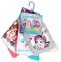 Enchantimals 3er Pack Socken Strümpfe Motiv mit Tieren für Kinder, Mädchen (grau, rosa, weiß) Gr. 23/26