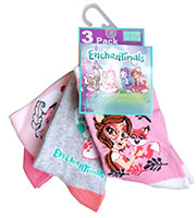 Enchantimals 3er Pack Socken Strümpfe Motiv mit Tieren für Kinder, Mädchen (grau, rosa, pink) Gr. 31/34