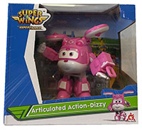 Alpha Group YW740993 Super Wings Super Charge Artikulated Action Dizzy, bewegliche Dizzy Figur Actionfigur Helikopter in Pink