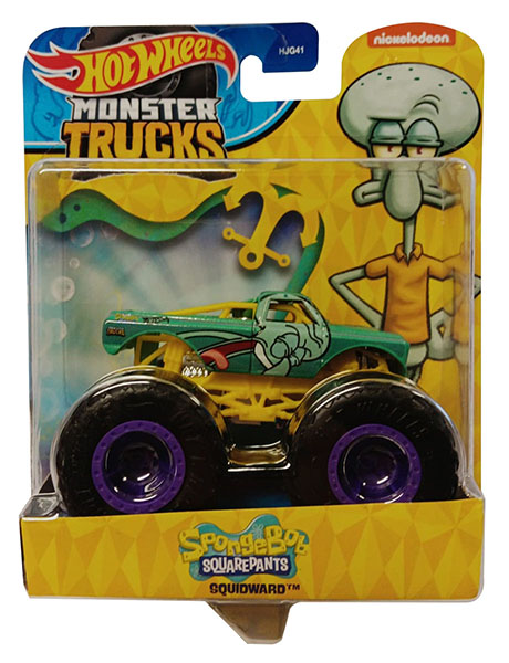 Mattel HWN78 Hot Wheels Monster Trucks Nickelodeon Spongebob Charakter Car Thaddäus für Kinder