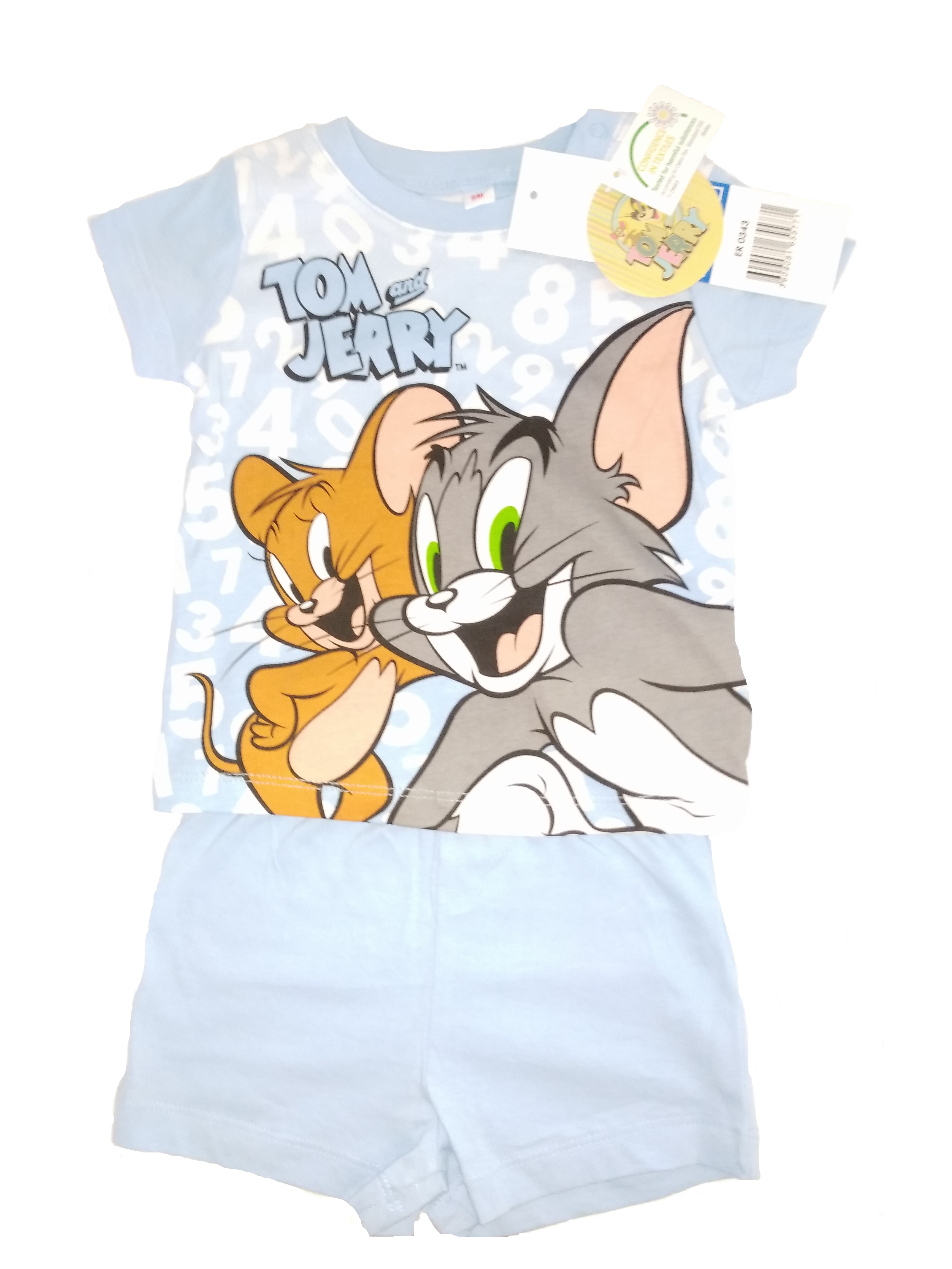 Tom & Jerry Pyjama für Kinder Hellblau Größe 86cm (24 Monate)