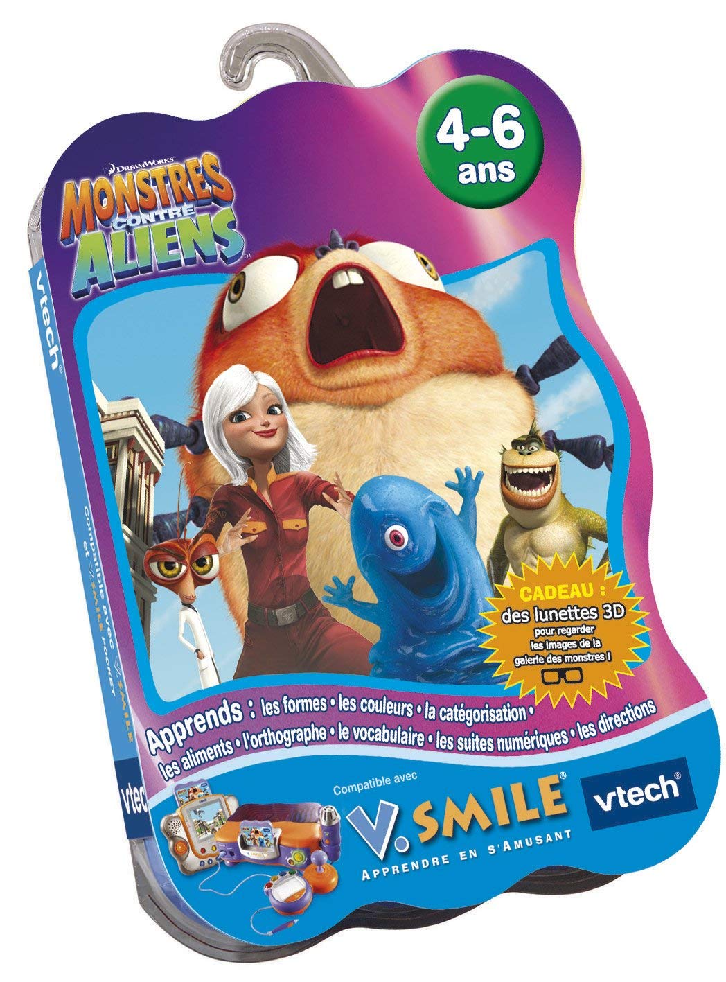 VTech - Cartouche de jeu V.Smile Monstres Contre Aliens - 90165