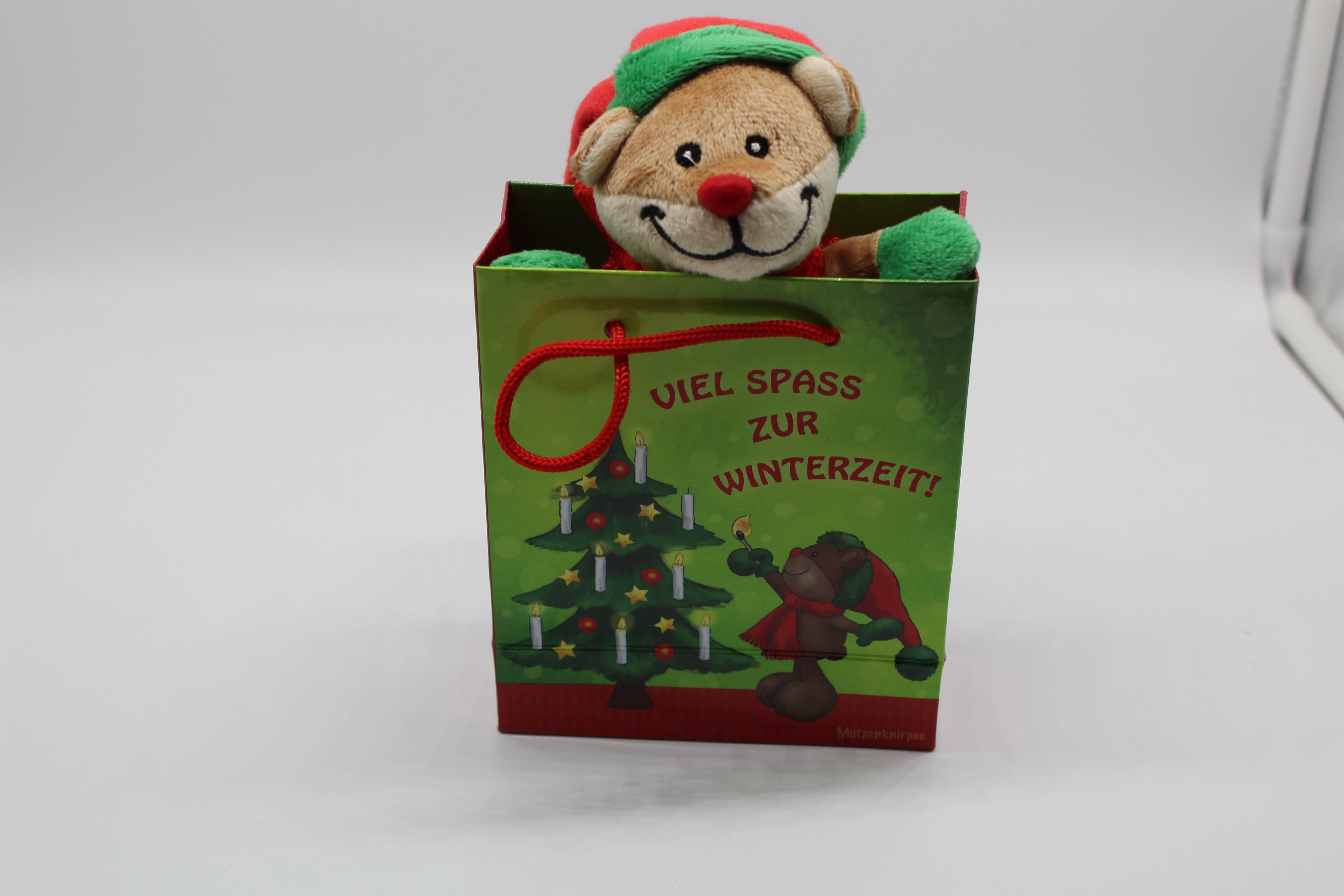 Perleberg Weihnachtsgeschenk Plüschbär in Geschenkbox